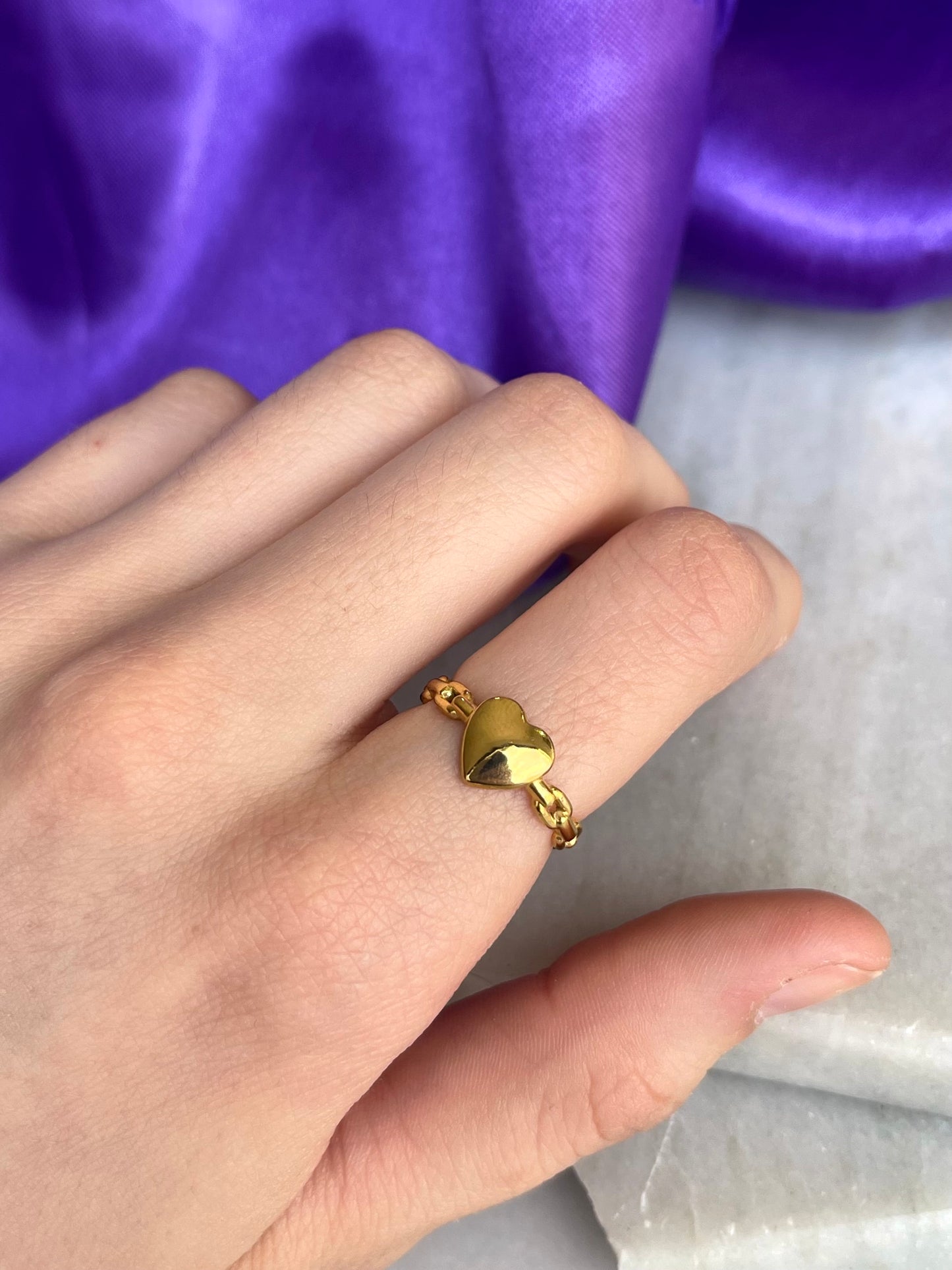Anillo Heart & Chain