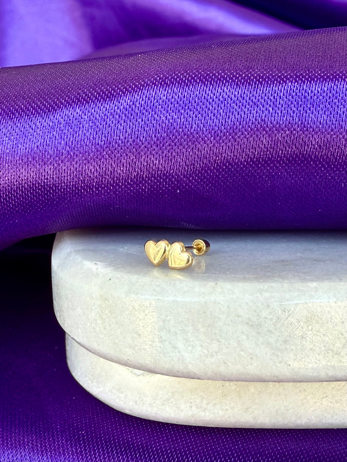 Doble Corazón Oro 10k