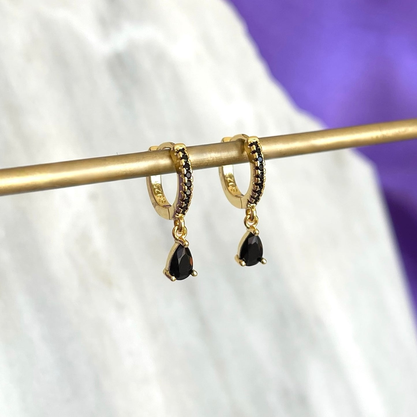 Hoop Brillos Gota Negra