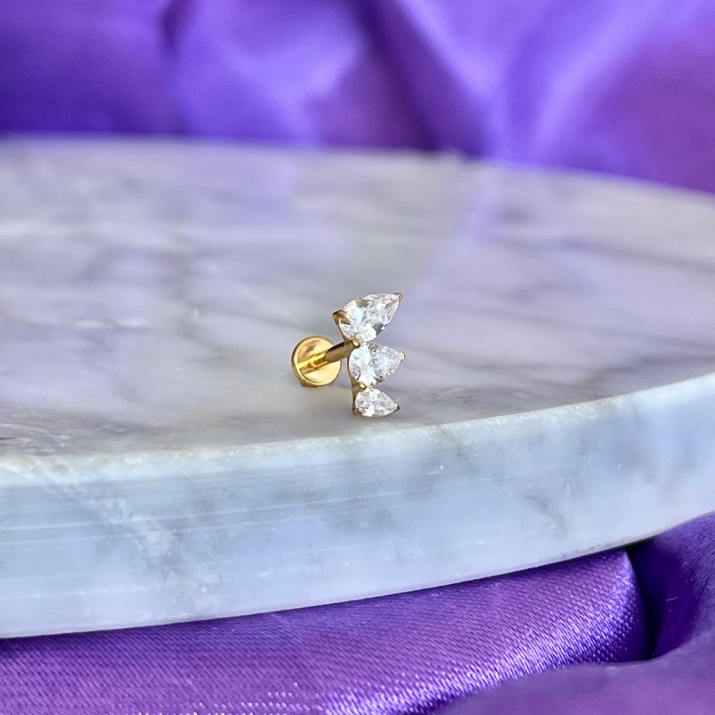 3 Pétalos Blancos Acero Inoxidable