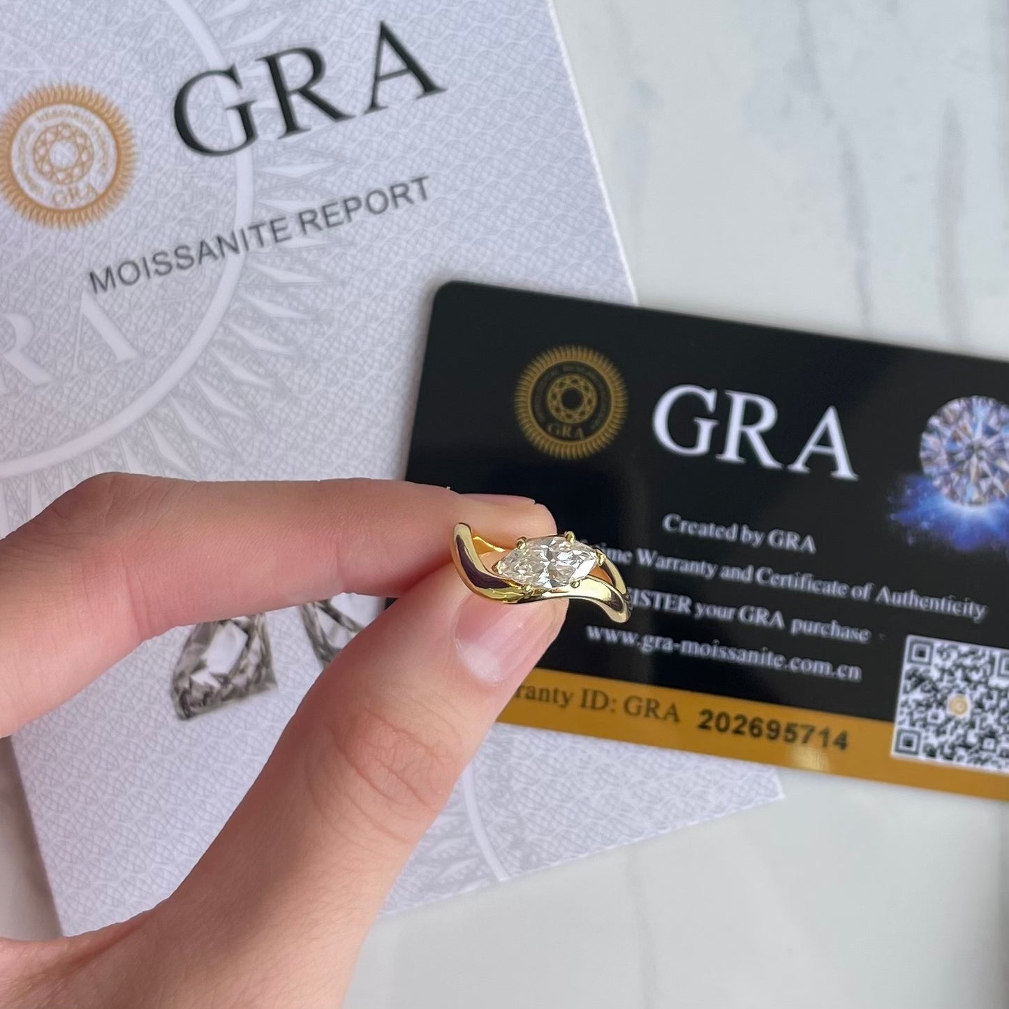 Anillo Marquise Wave Moissanita Plata