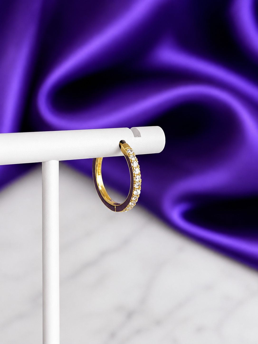 Hoop Básica Brillos 14mm Chapa de Oro 22k
