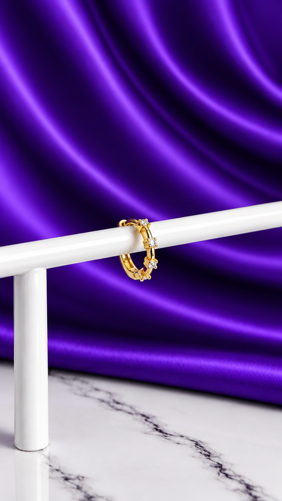 Hoop Quadria Brillos Chapa de Oro 22k