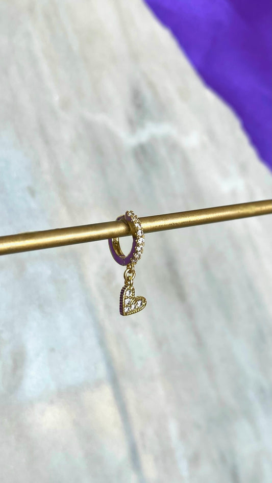 Hoop con Corazón Brillos