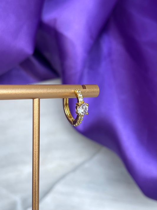 Hoop Brillos con Zirconia Lila