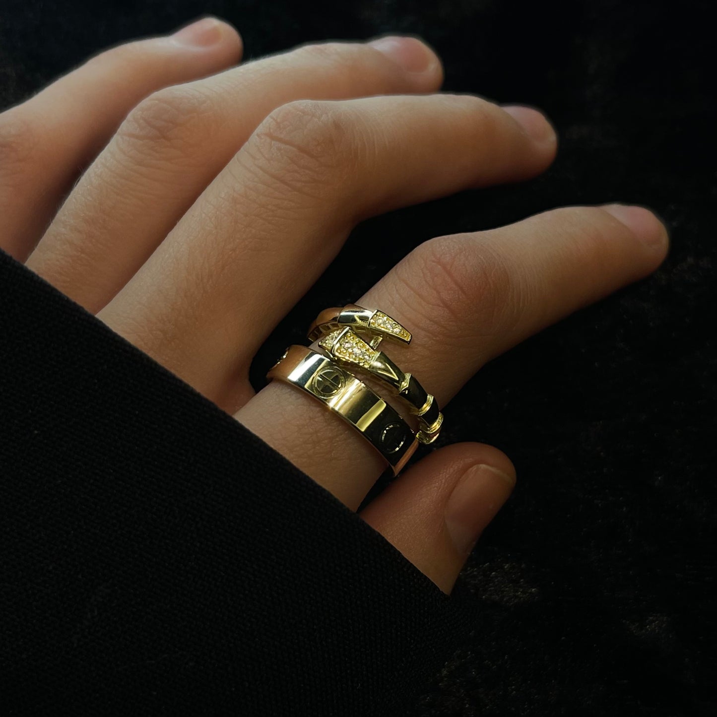 Anillo Glam Snake Oro 10k