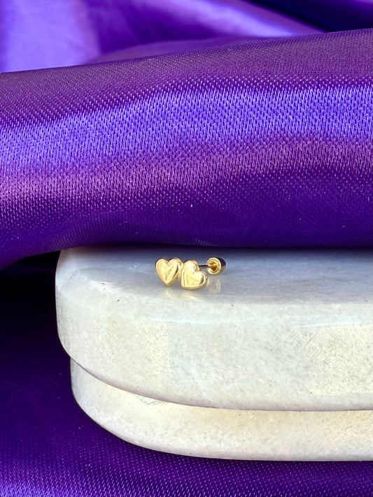 Doble Corazón Oro 10k