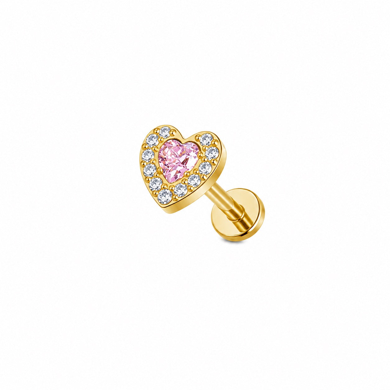 Corazón Brillo Rosa Titanio