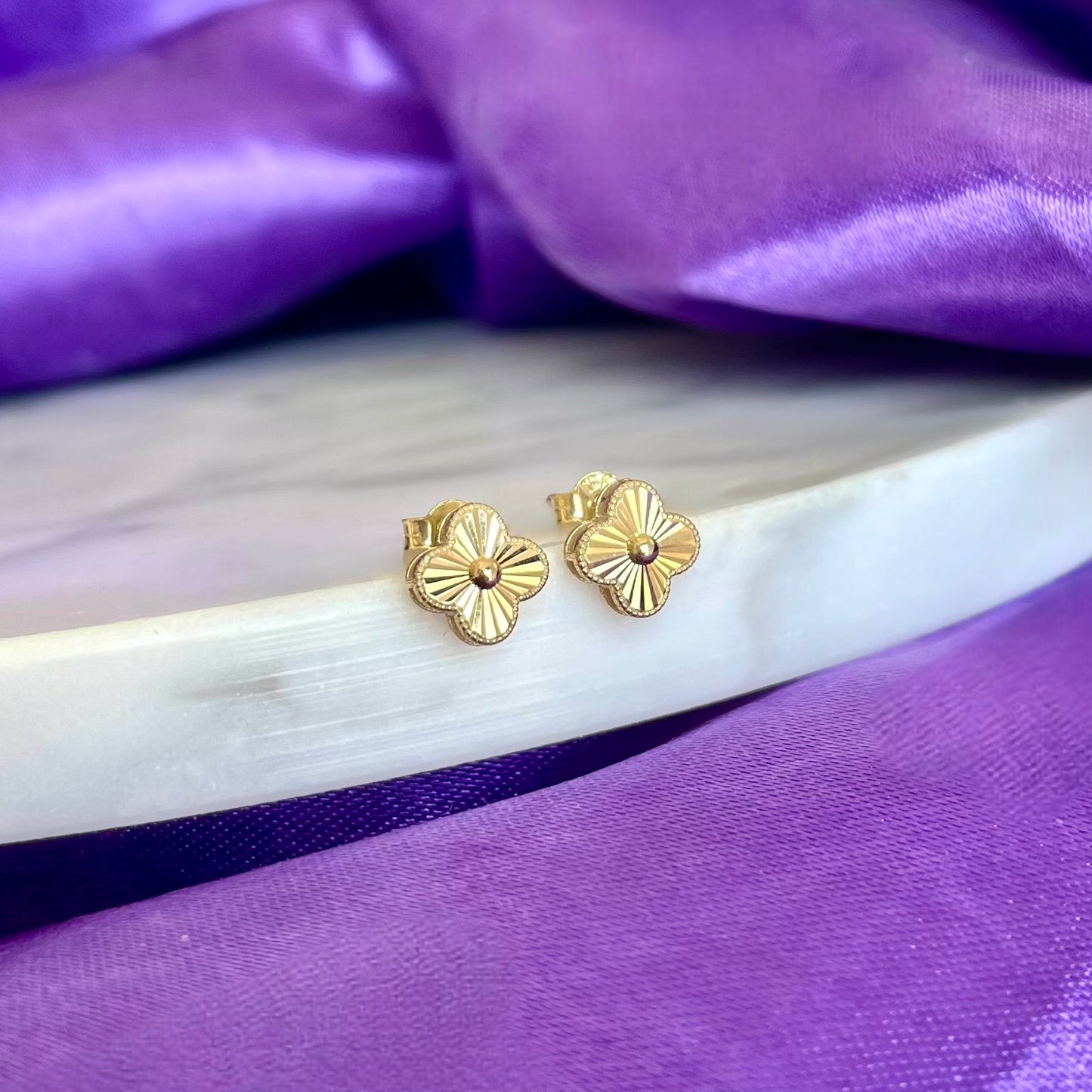 Broqueles Lucky Clover Oro 10k