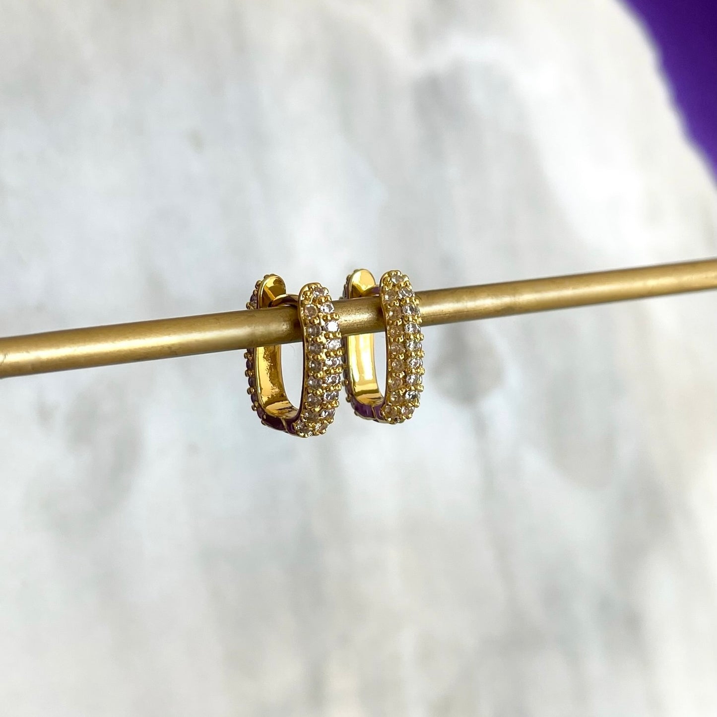 Hoop Rectangular con Brillos Chica