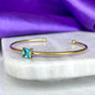 Brazalete Aguamarina Cuadrada