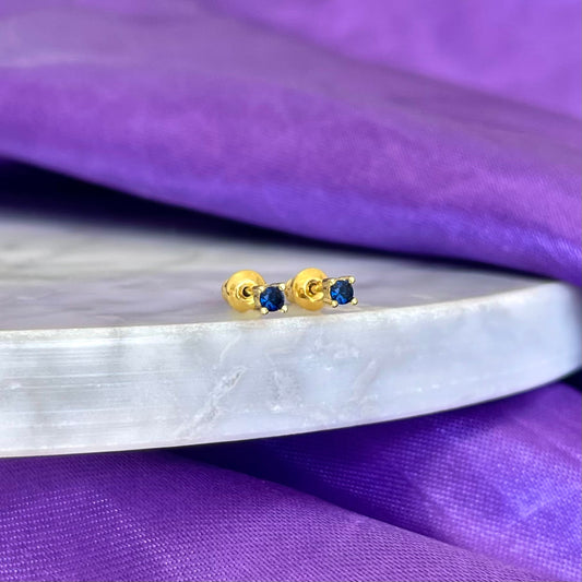 Broqueles Brillo Mini Azul Marino