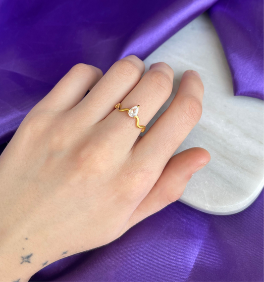 Anillo Gota Wavy