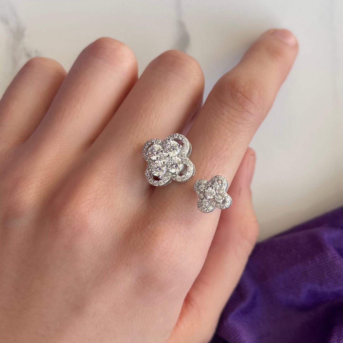 Anillo Lucky Clover Plata