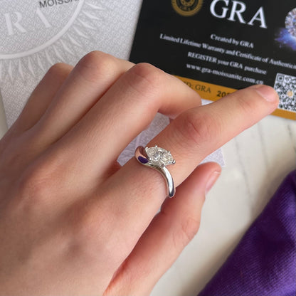 Anillo Marquise Wave Moissanita Plata