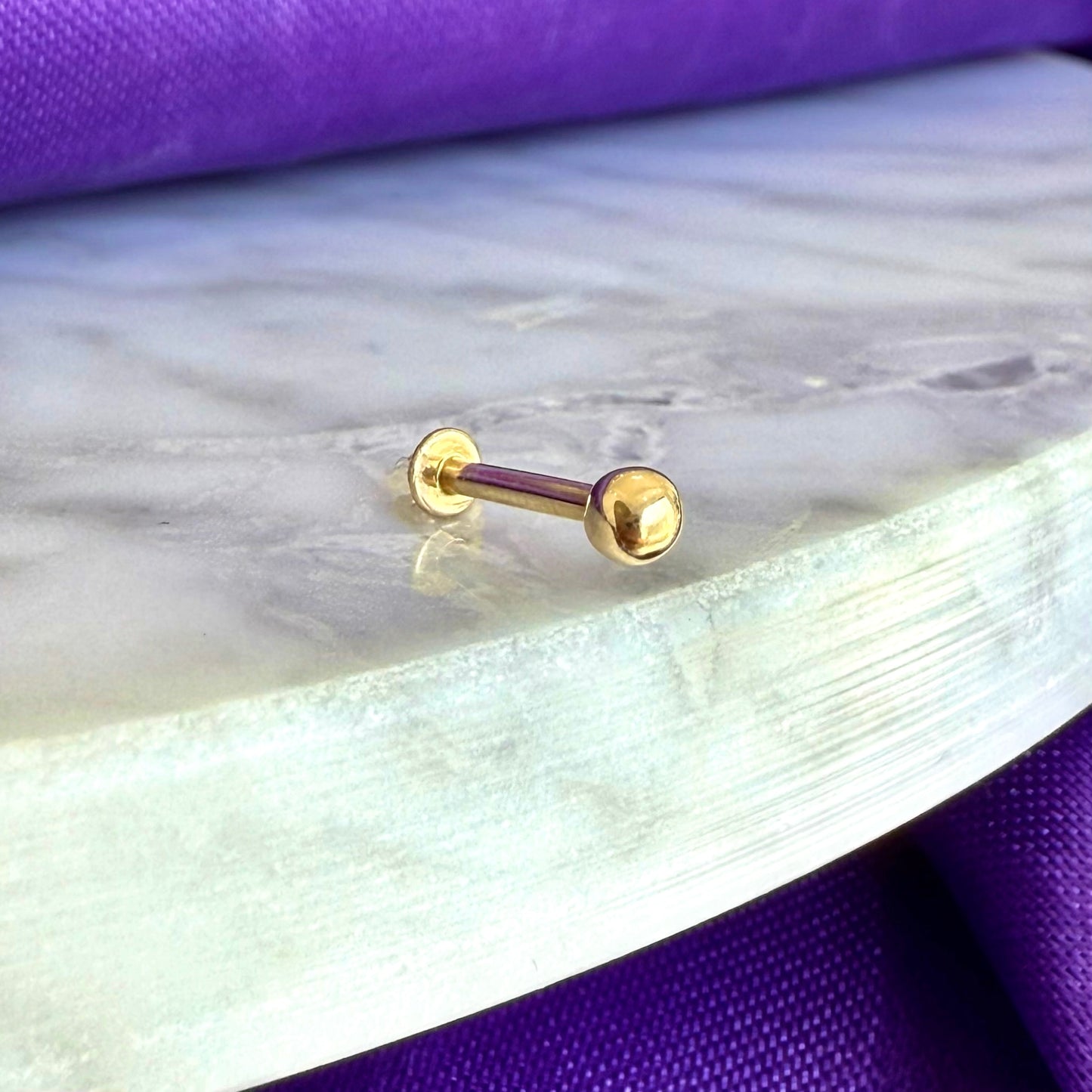 Bolita Dorada Piercing Oro 14k