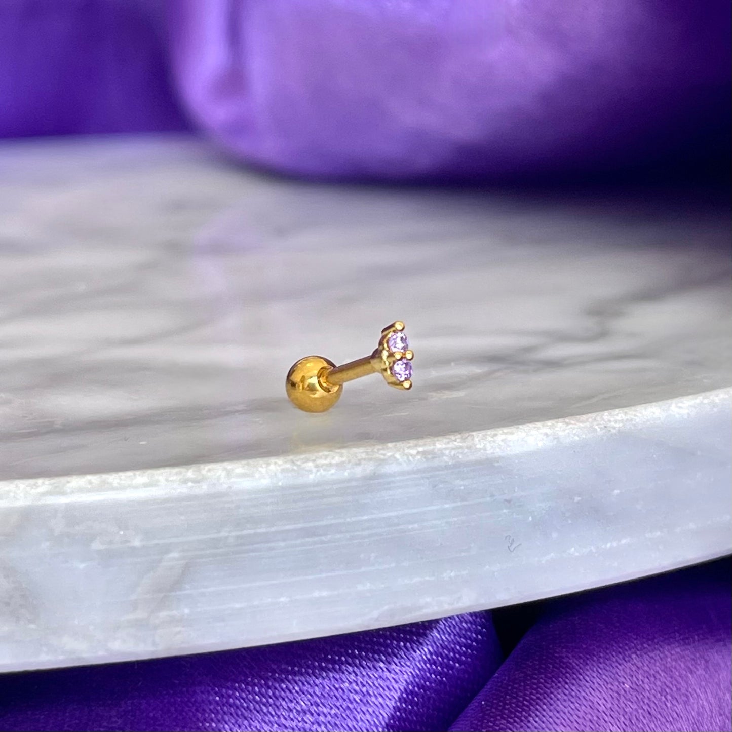 Doble Brillo Lila Acero Inoxidable