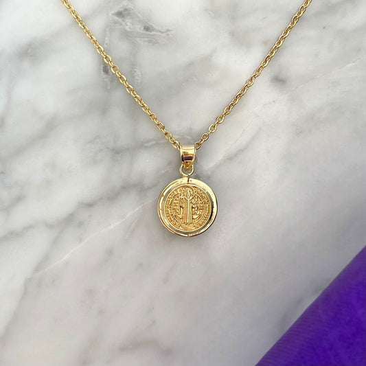 Dije Medalla de San Benito Oro 10k
