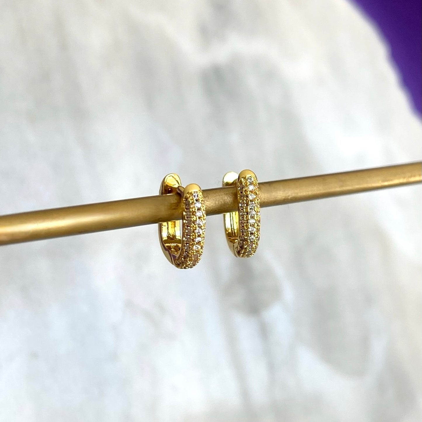 Hoop Rectangular con Brillos Mini