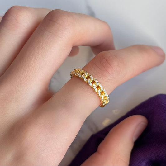 Anillo Glam Chain Plata