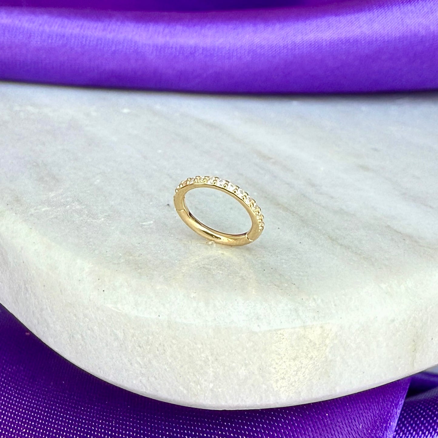 Hoop Brillos Oro 14k