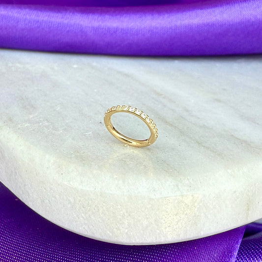 Hoop Brillos Oro 14k