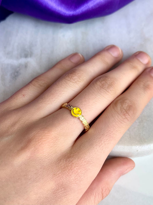 Anillo Smiley Amarillo