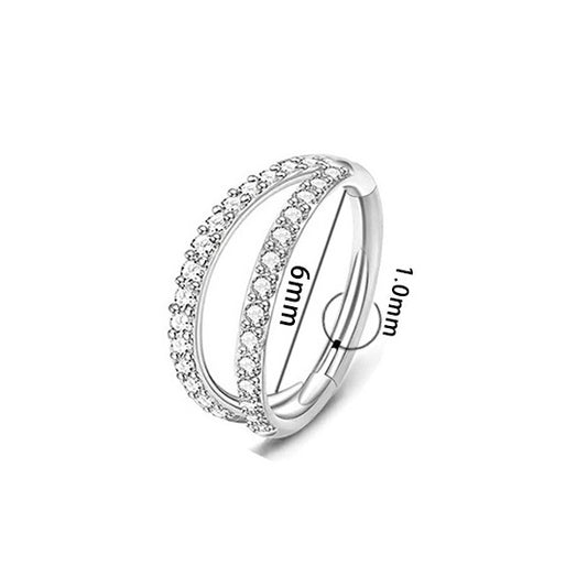 Clicker Venecia Doble Brillos Plateada