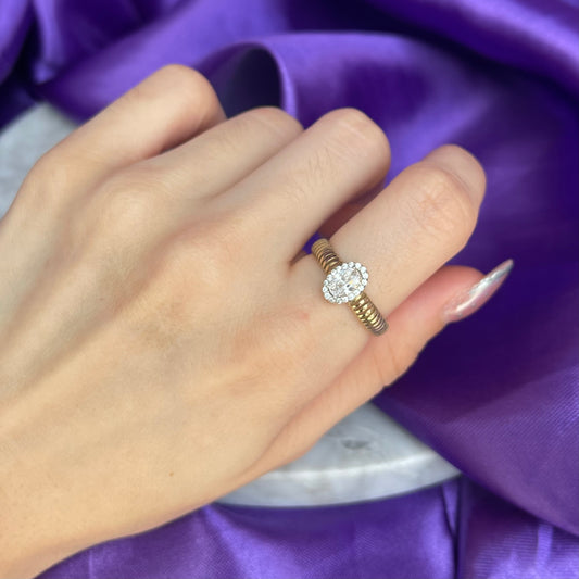 Anillo Gran Brillo Oro 10k
