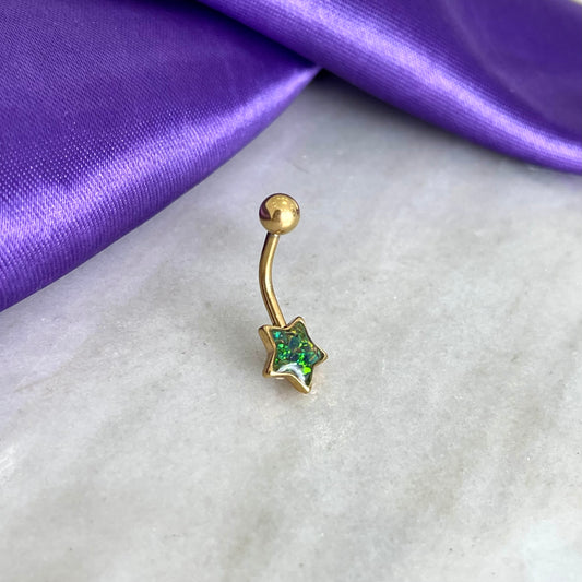 Ombligo Dorado Estrella Verde