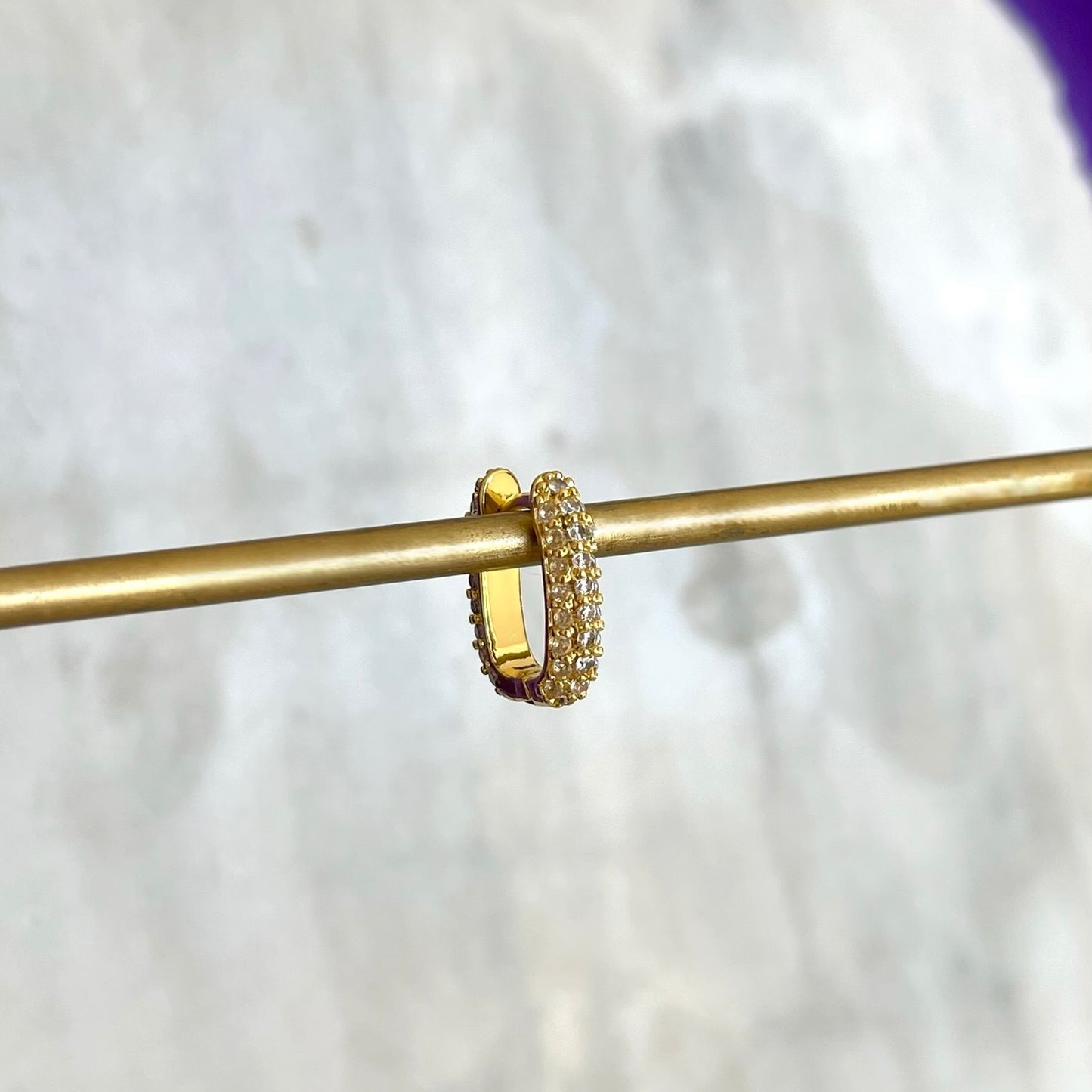 Hoop Rectangular con Brillos Chica