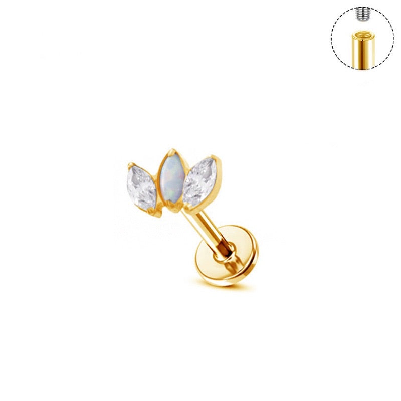 3 Petalos con Opalo Titanio Diseño