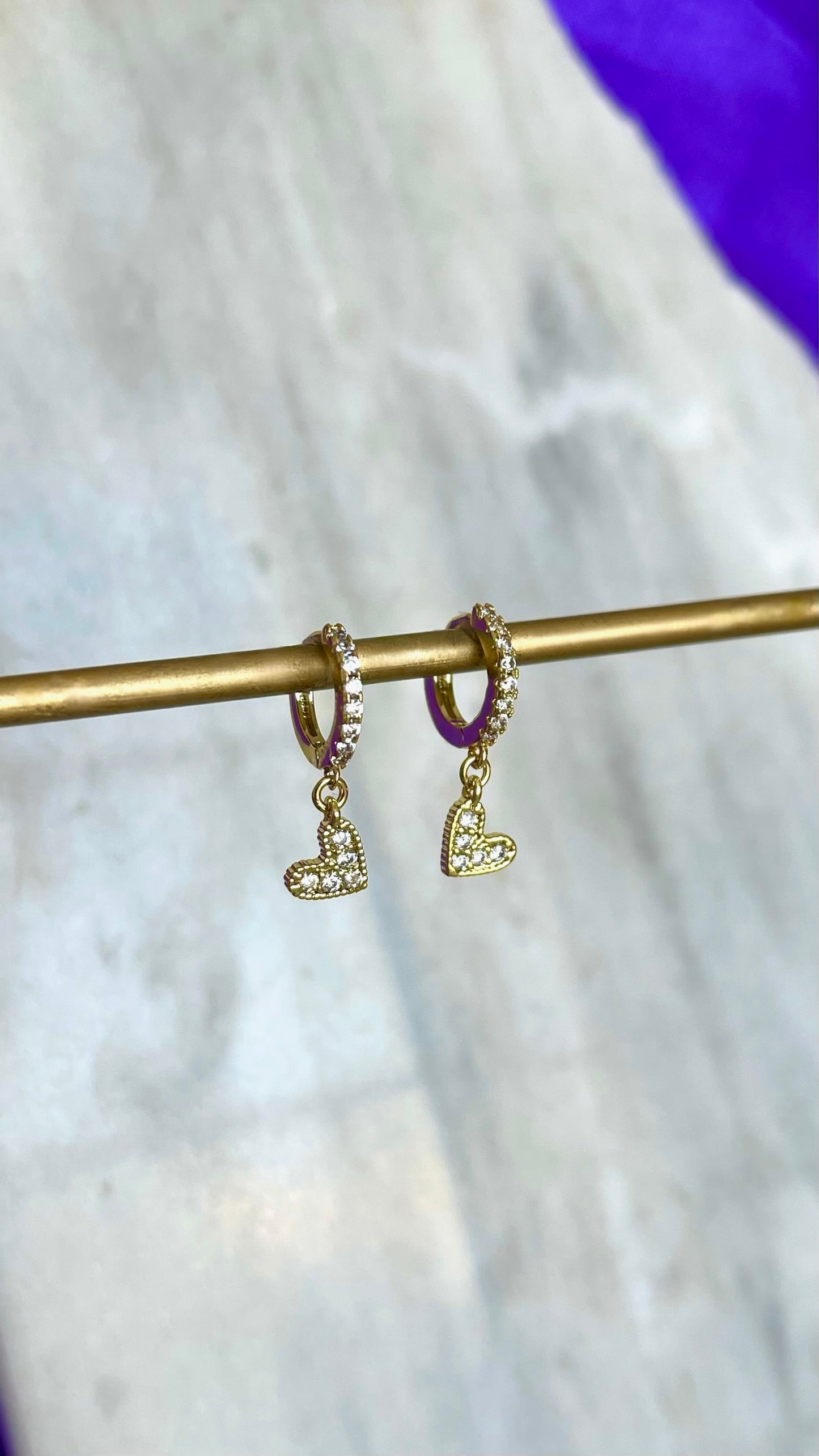 Hoop con Corazón Brillos