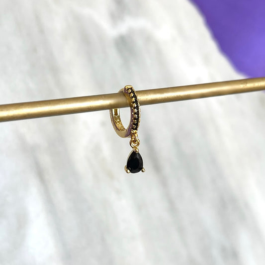 Hoop Brillos Gota Negra