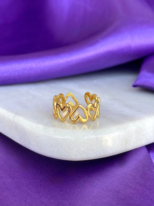 Anillo Corazones Contorno