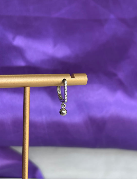 Hoop "D" Sparkly con Bolita