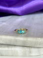 Anillo Triple Zirconia Azul