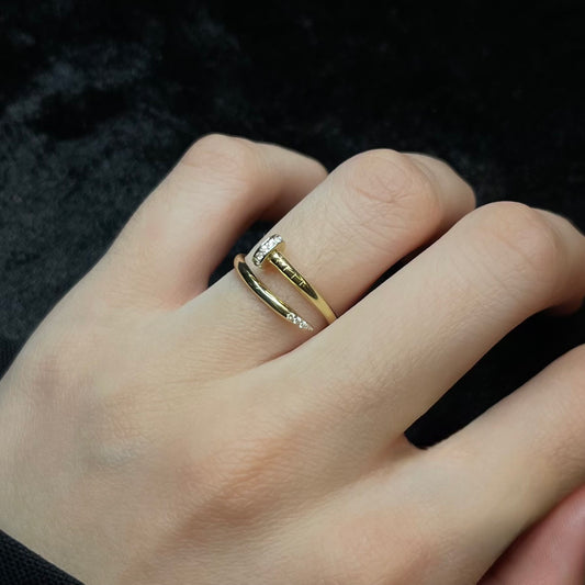 Anillo Glam Nail Oro 10k