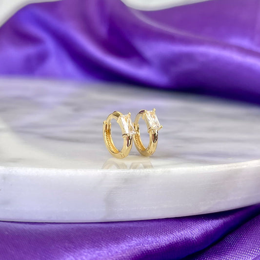 Hoop Corte Esmeralda Oro 10k