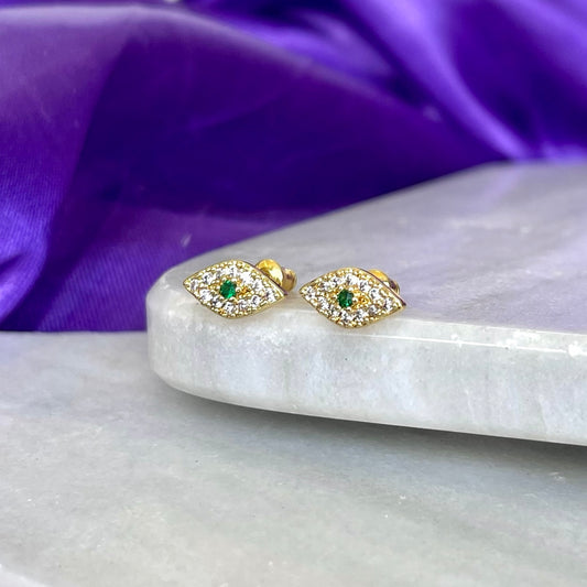Broqueles Ojo Sparkly Verde