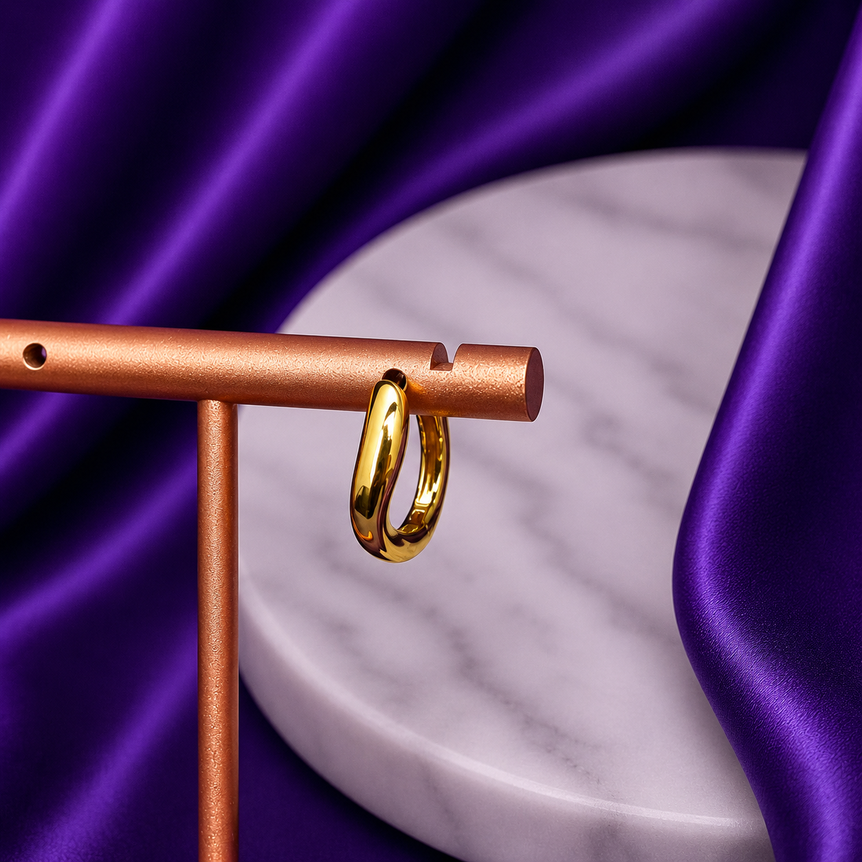 Hoop Marei Chapa de Oro 22k