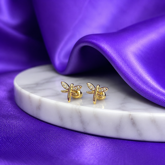 Broquel Libélula Chapa de Oro 22k