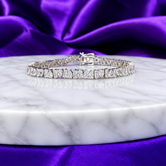 Pulsera Brillos Blancos Plata