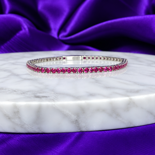 Pulsera brillo Rosa Plata
