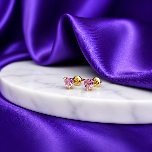 Broquel Corazón Pinky Chapa de Oro 22k