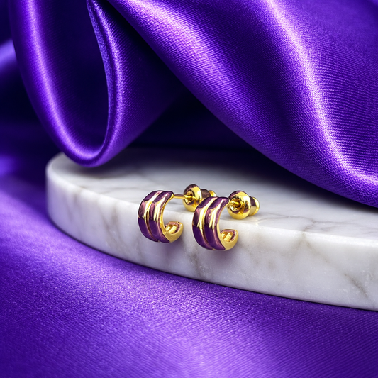 Broquel Media Hoop Doble Chapa de Oro 22k