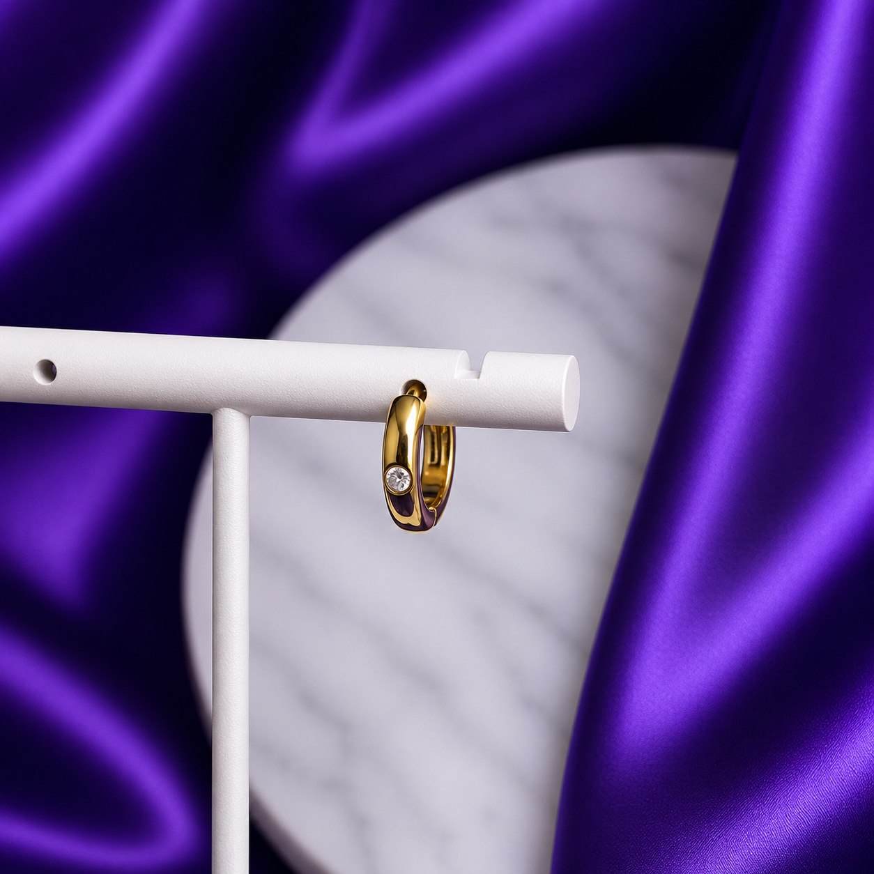 Hoop Lisa Brillo Grande Chapa de Oro 22k