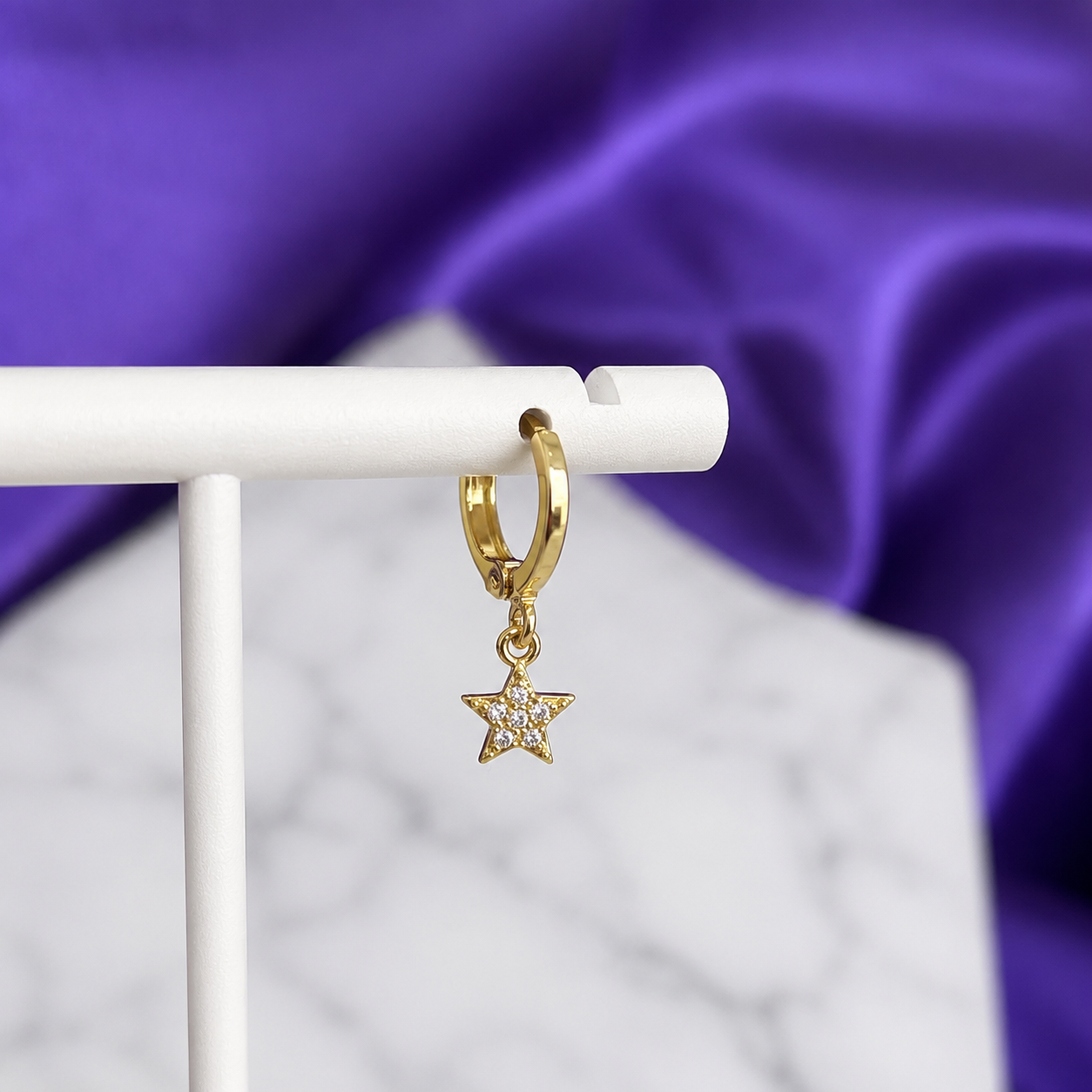 Hoop Estrella Brillos Chapa de Oro 22k