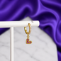 Hoop con Corazón Brillos Rosa Chapa de Oro 22k