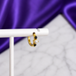 Hoop Perla Mini Doble Brillo Negro Chapa de Oro 22k